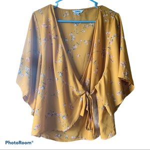 Express Floral Wrap Blouse| Medium